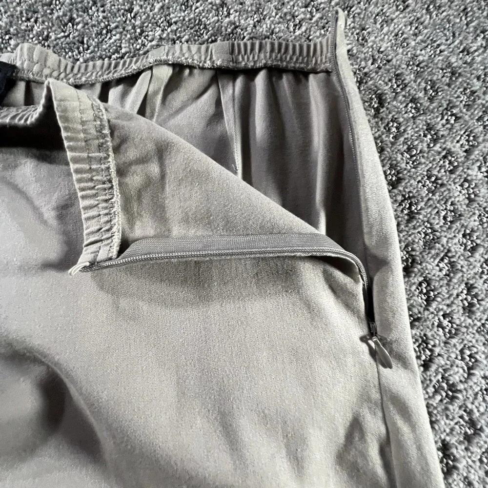 Eileen Fisher Womens L Taupe‎ Side Zip Tapered Pants Elastic Waist Travel Ankle - Picture 4 of 7